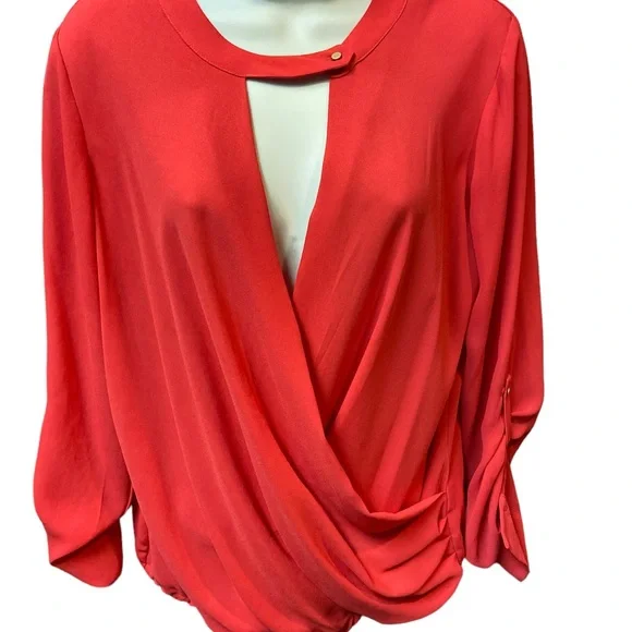 Ro&De Red Long Sleeve Red Blouse Size Small EUC - Picture 1 of 6